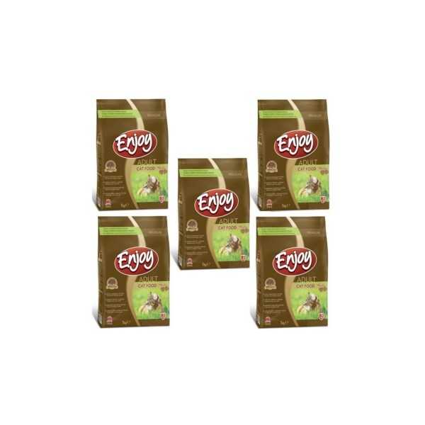 Enjoy Tavuk Etli Yetişkin Kedi Maması 1 Kg x 5 Adet