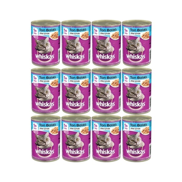 Whiskas Konserve Kedi Maması Ton Balıklı 400 Gr X 12 Adet