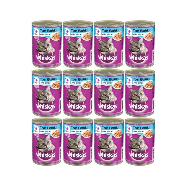 Whiskas Konserve Kedi Maması Ton Balıklı 400 Gr X 12 Adet