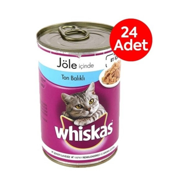 Whiskas Tonbalıklı Kedi Maması Konserve 400 Gr X 24 Adet