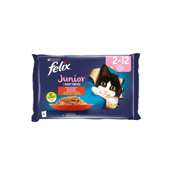 Felix Yavru Kedi Yaş Mama Tavuklu Ekonomik Paket 4x85 gr